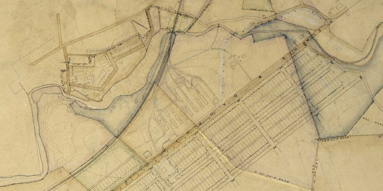 Image of sepia colored plans of Hershey