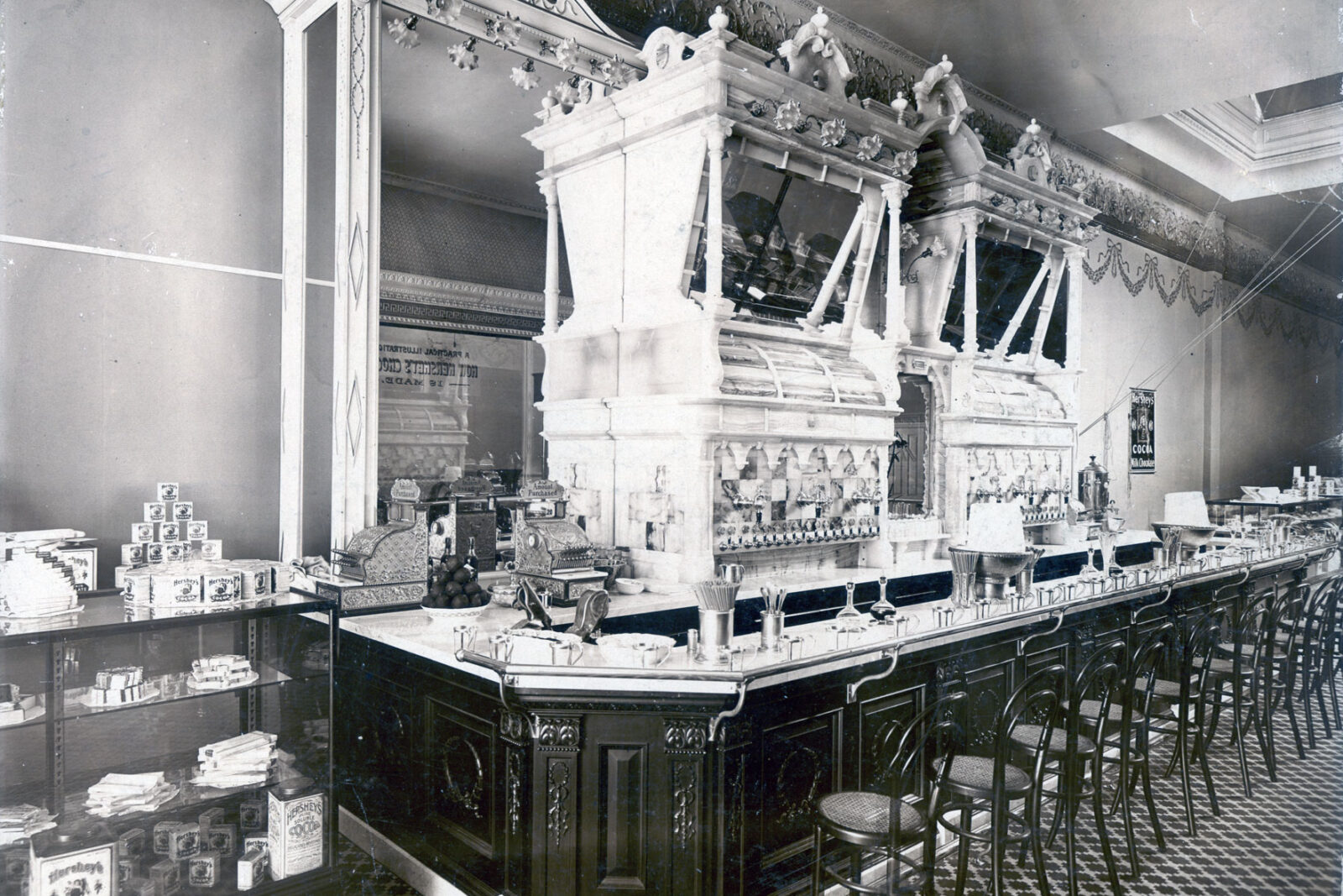 Hershey soda fountain and candy store