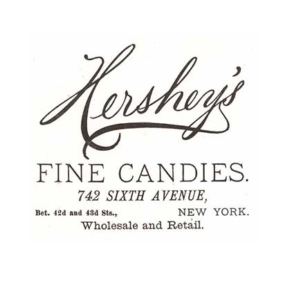 Hershey's Fine Candies Script Logo on White Background