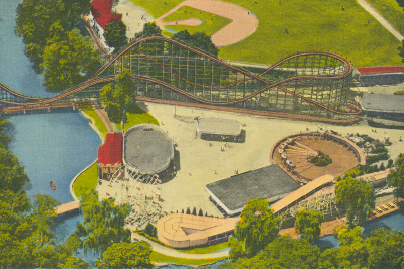 historical drawing of the Comet at Hersheypark