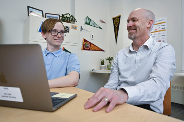 Milton Hershey School student with GPS staff