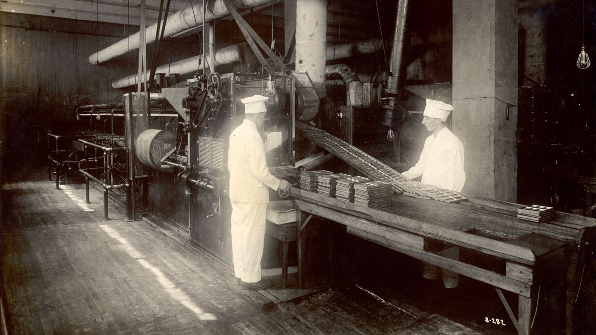 historical photo of Hershey's chocolate factory