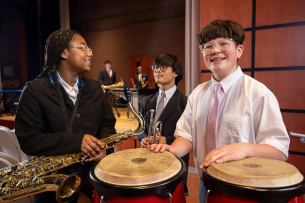 Milton Hershey School students in middle school participating in visual and performing arts