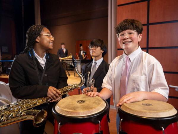 Milton Hershey School students in middle school participating in visual and performing arts